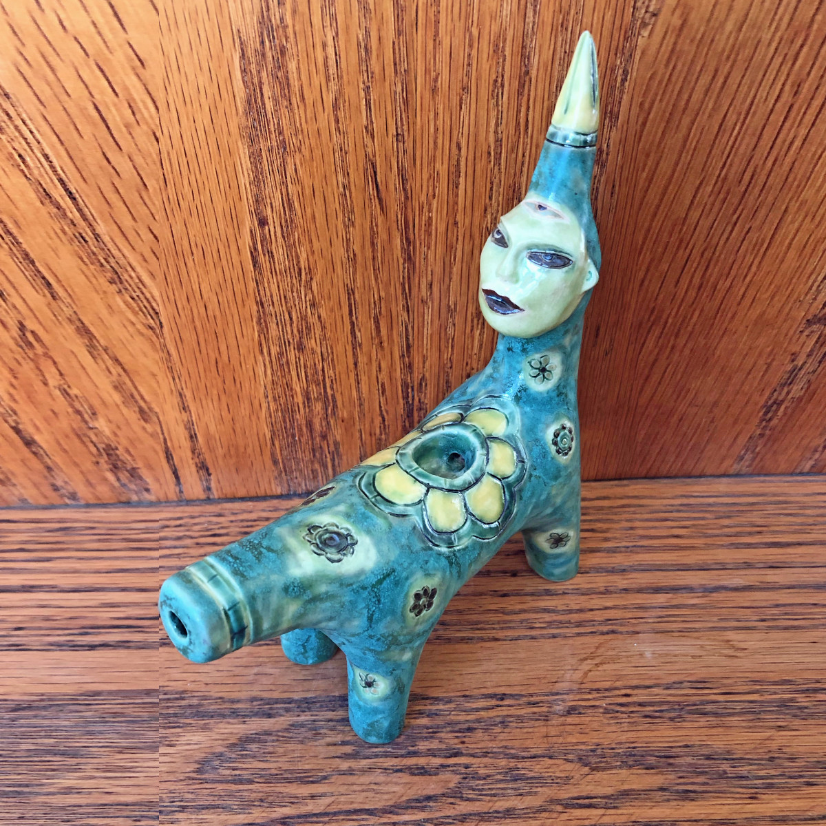 Patina, a Flower Power Critter pipe. by Nell Eakin 