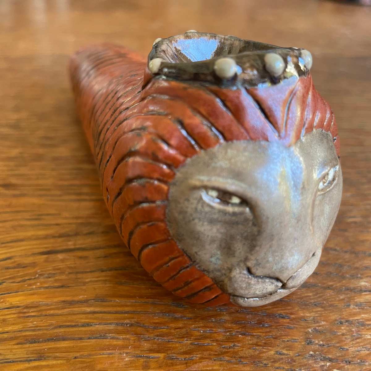 Leonis with a Long Red Mane, a pipe by Nell Eakin, Image 3.