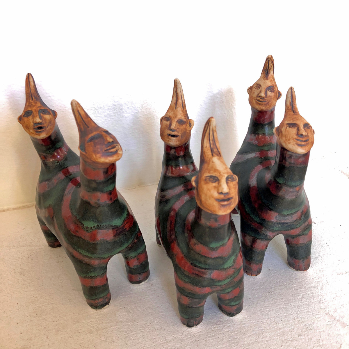 Green & Red Striped Double Headers by Nell Eakin 