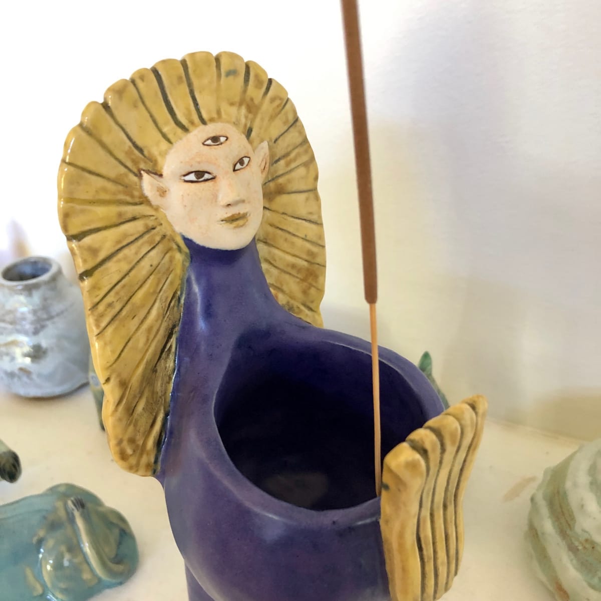 Double vision Egyptian Lion Bowl by Nell Eakin 