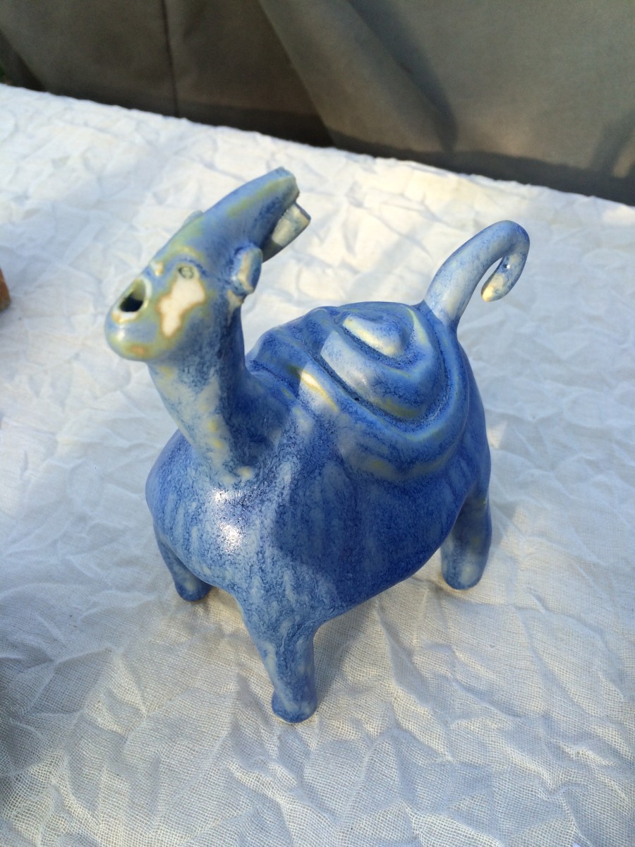Blue Spiral spinning turtle corn by Nell Eakin, Image 1.