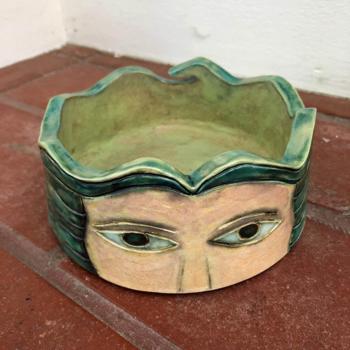 Peeking Eyes Bowl #1 by Nell Eakin 