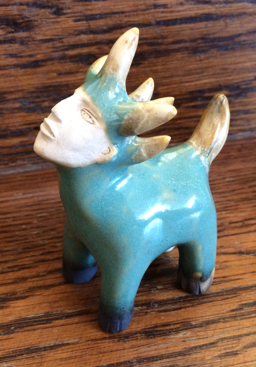 Arthur the light blue mini multicorn by Nell Eakin, Image 4.