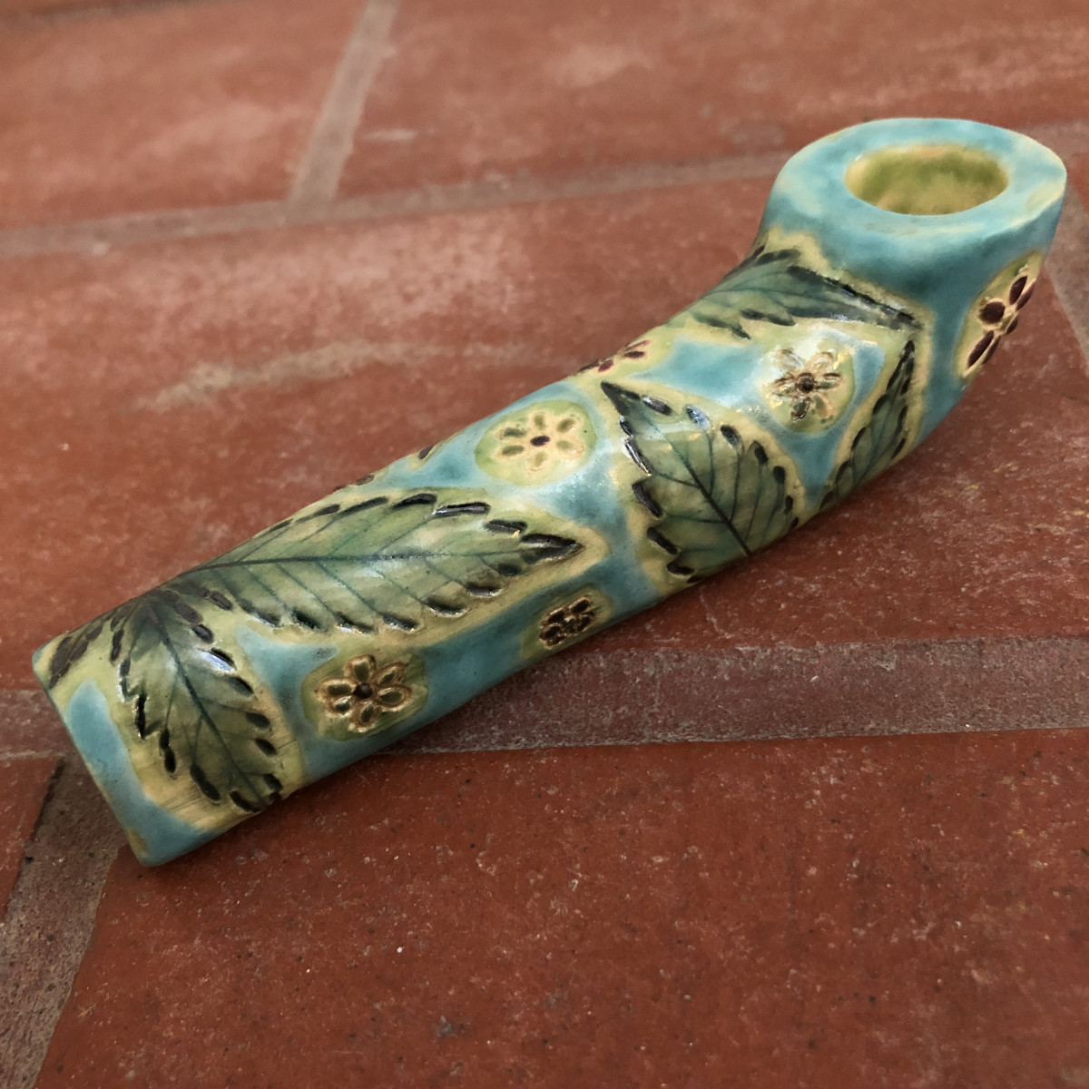 Leaf Impression Pipes, sold individually by Nell Eakin 