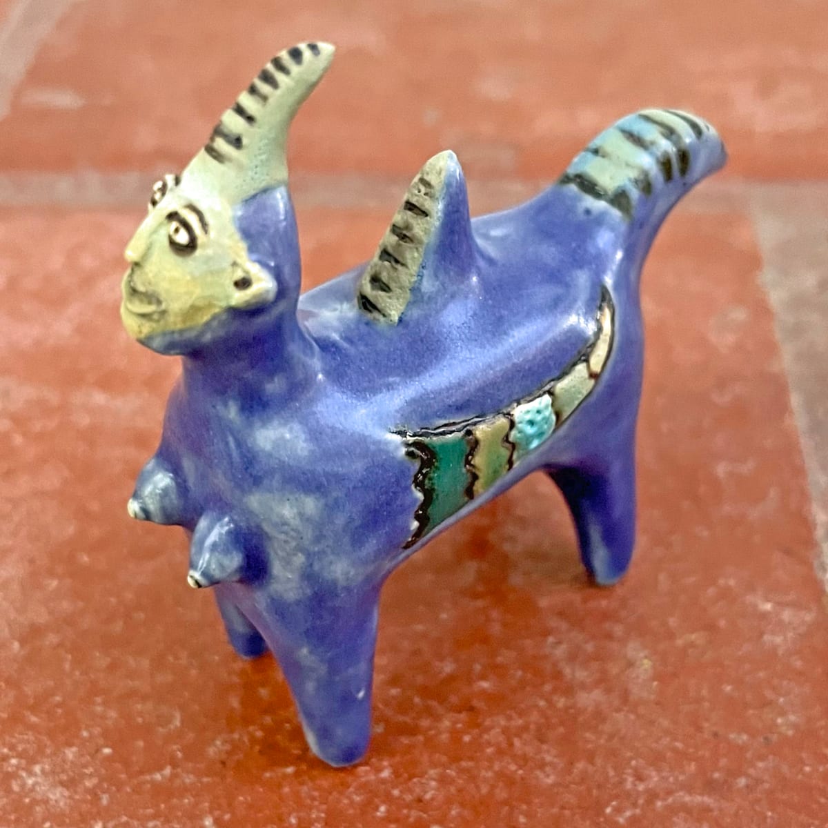 Blue Rainbow Wings, a unicorn teenie by Nell Eakin 