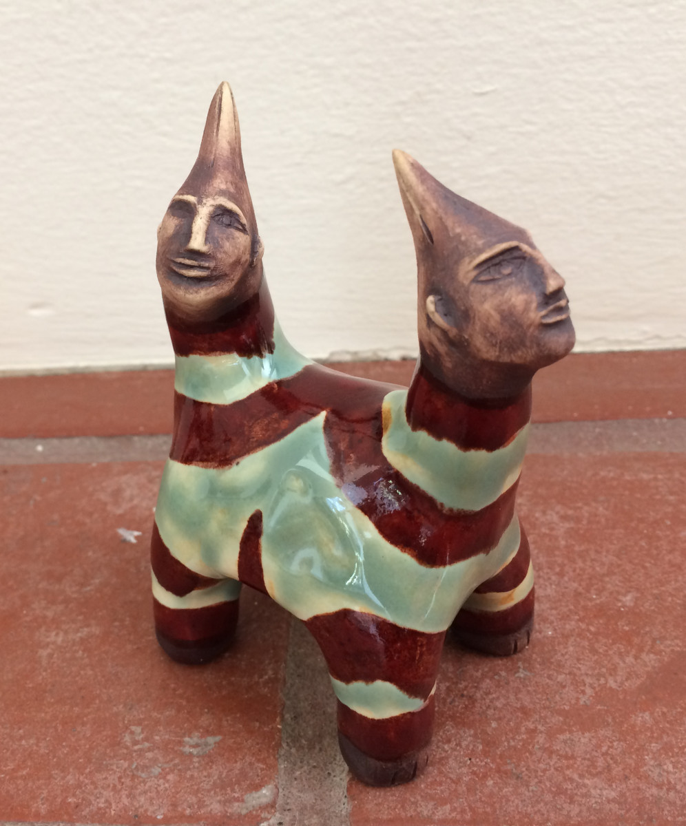 Elton and Ringo the mini double header twins by Nell Eakin 