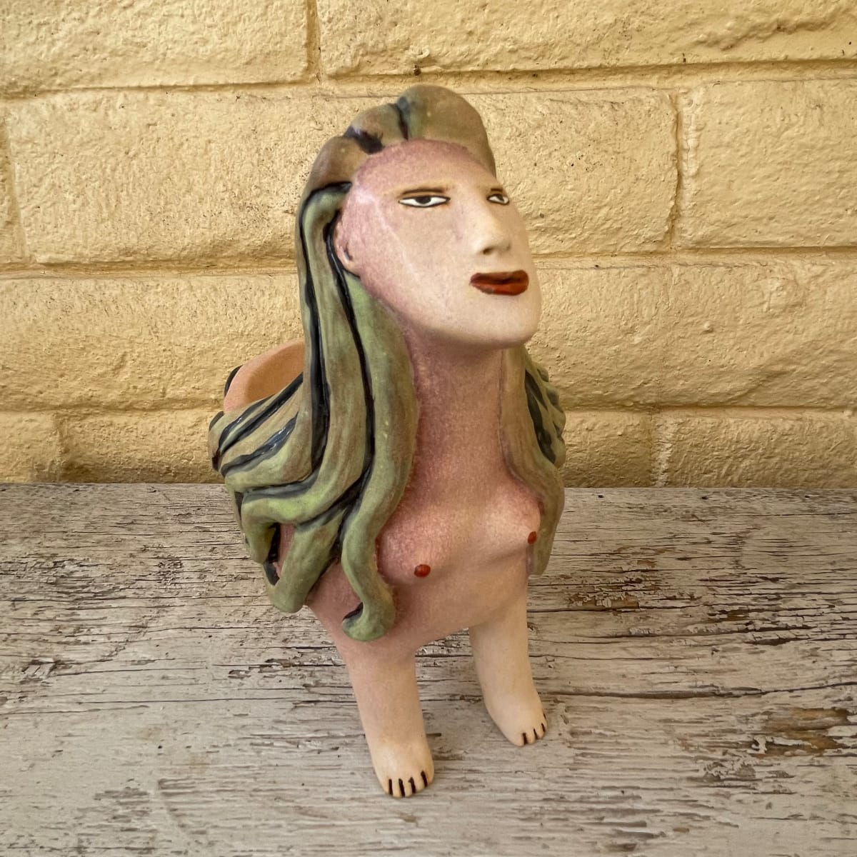 Inky Hair Lady Bowl by Nell Eakin 