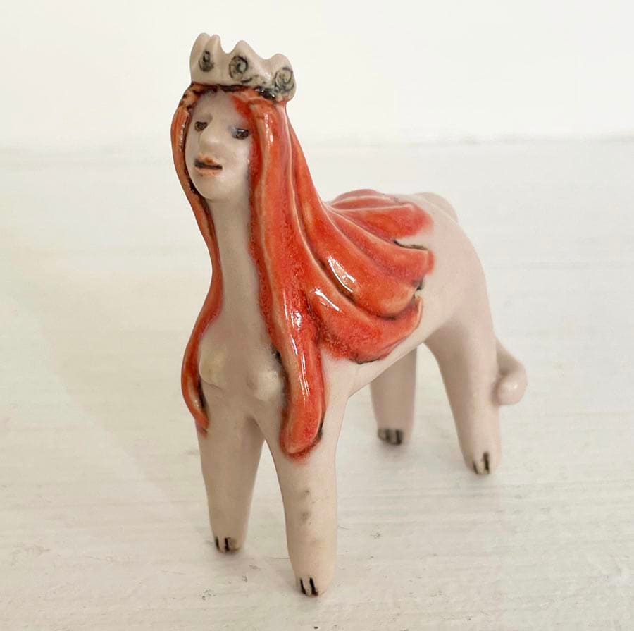 Pink Princess with Spiral Crown, a teenie by Nell Eakin 