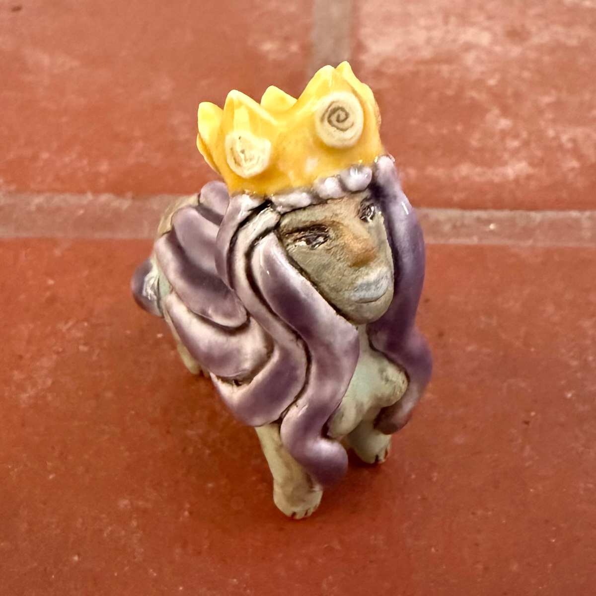 Purple Coiffed Princess, with Yellow Crown by Nell Eakin 