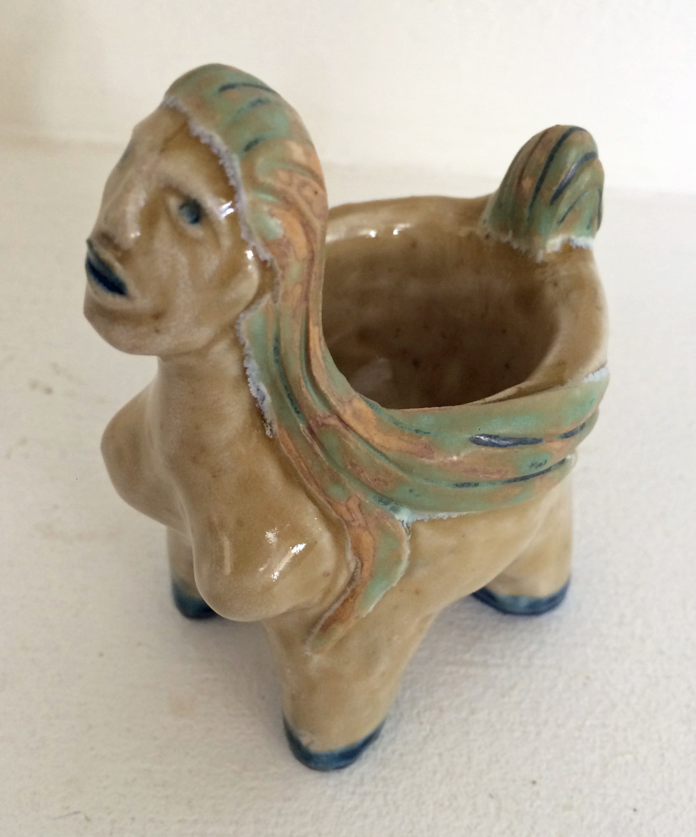 Rainbow lady bowl by Nell Eakin 