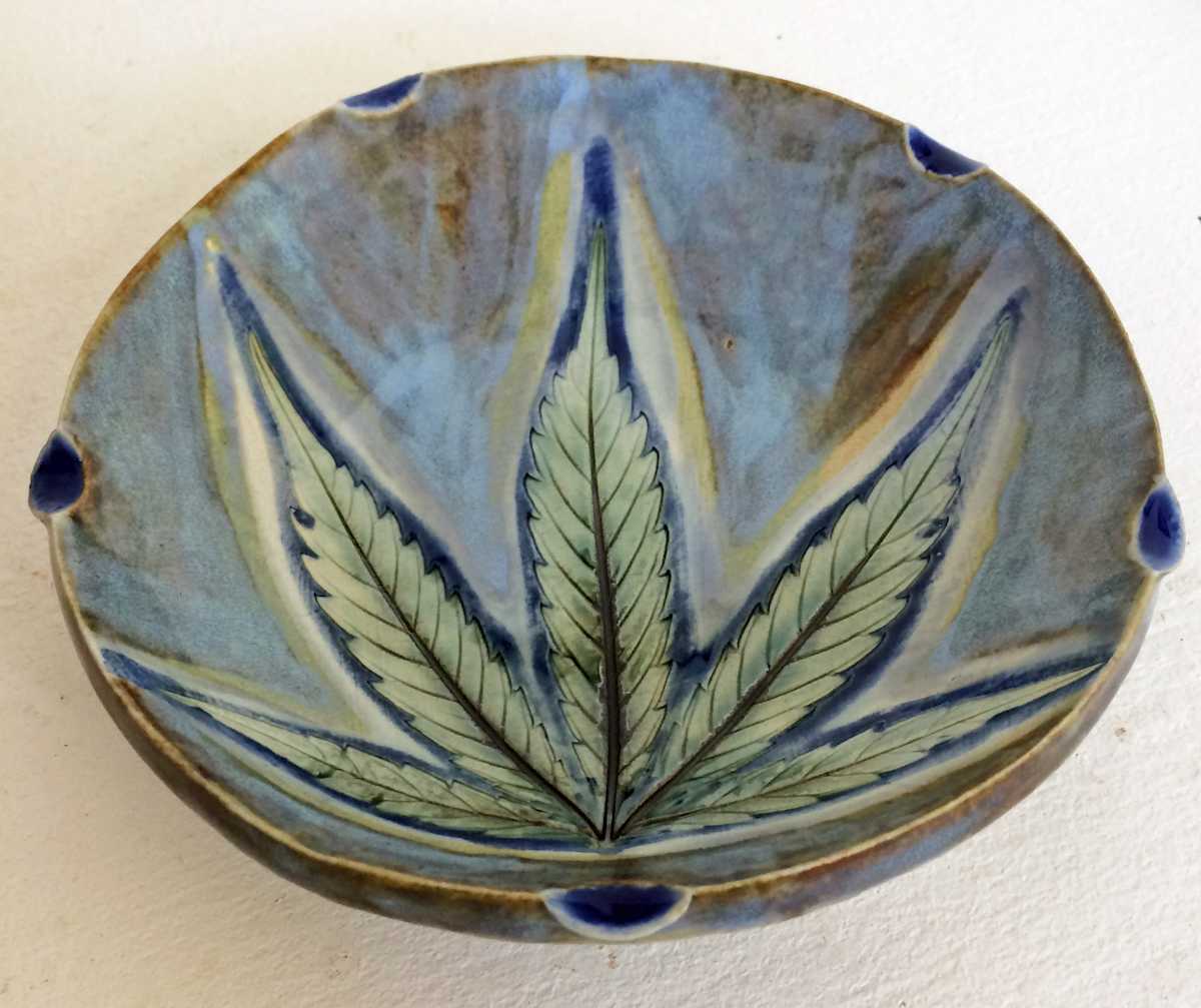 Small light blue single leaf by Nell Eakin, Image 2.