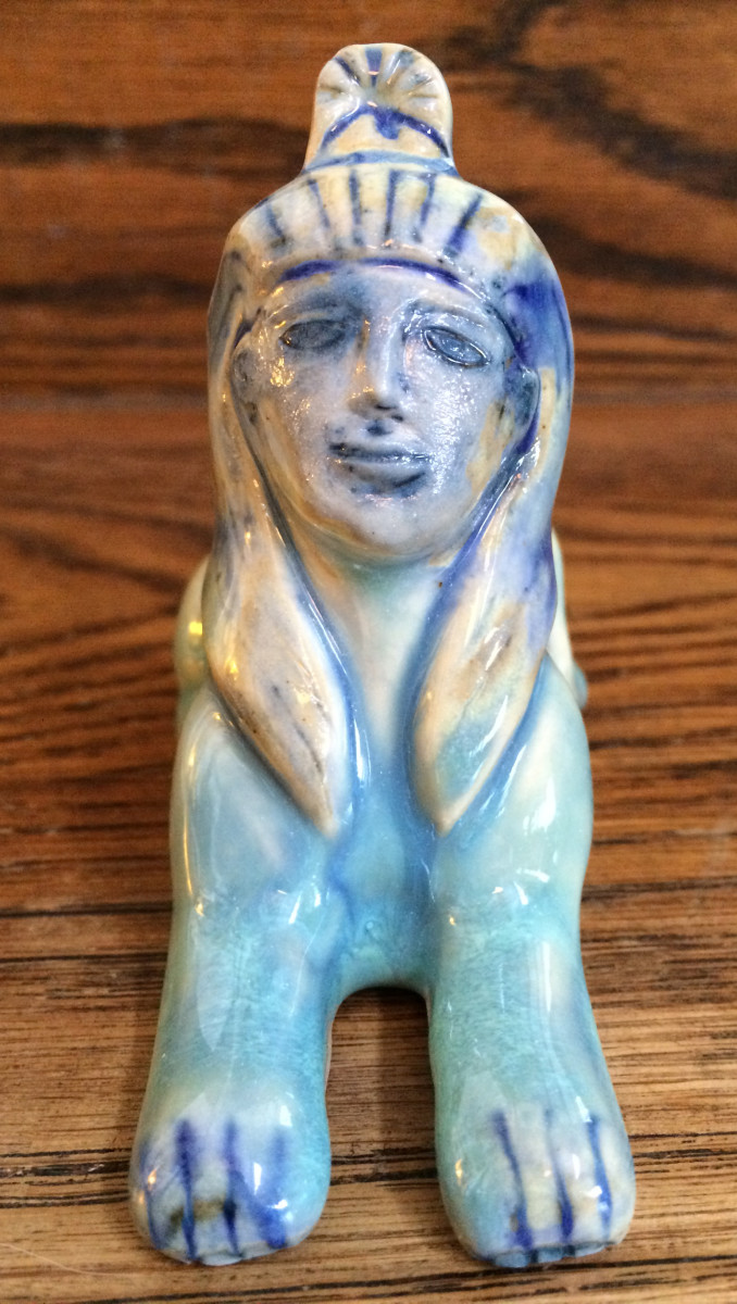 Blue Sphinx Sofia , with crown by Nell Eakin 