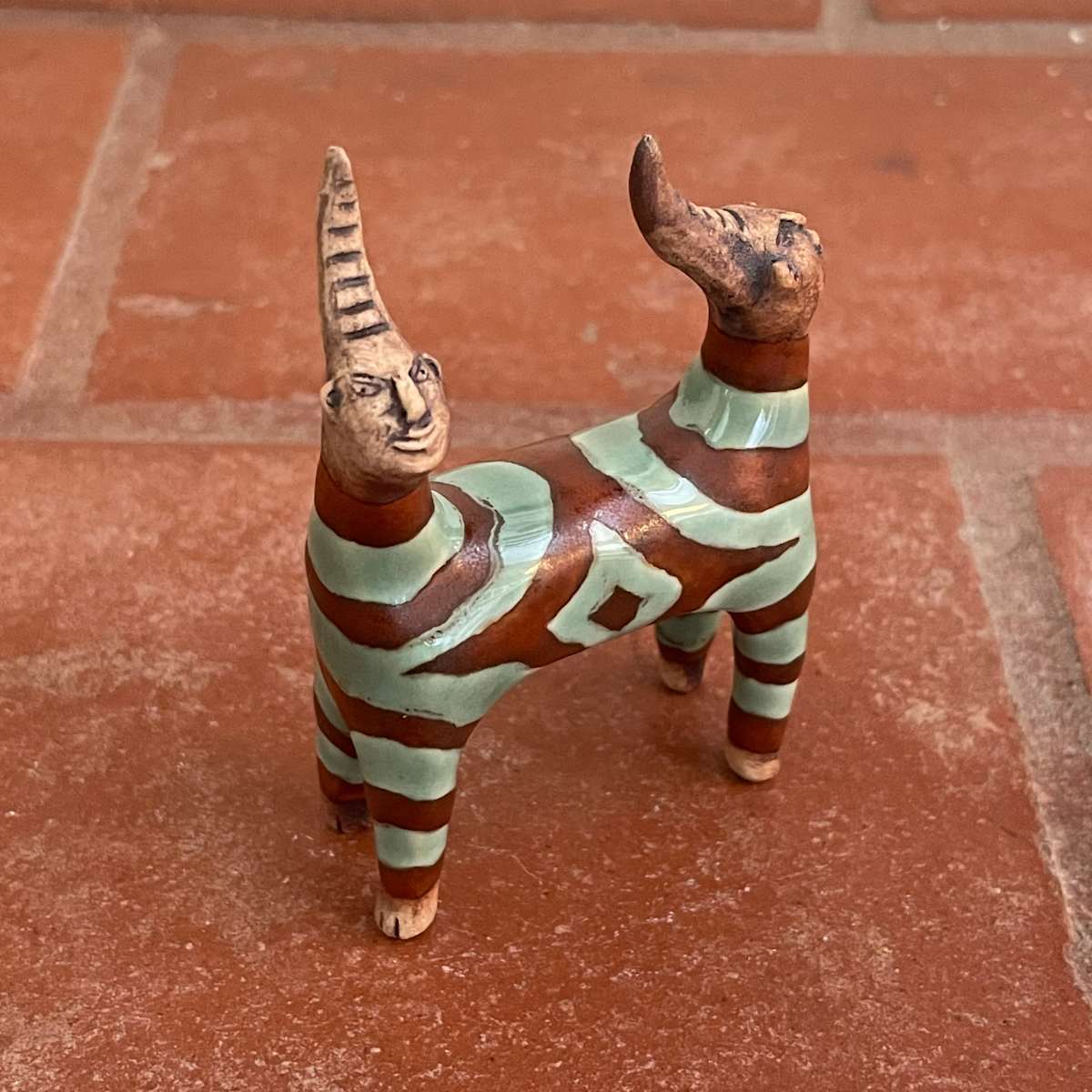 Love and Kindness4Ever, a stripy double header teeniecorn by Nell Eakin, Image 5.