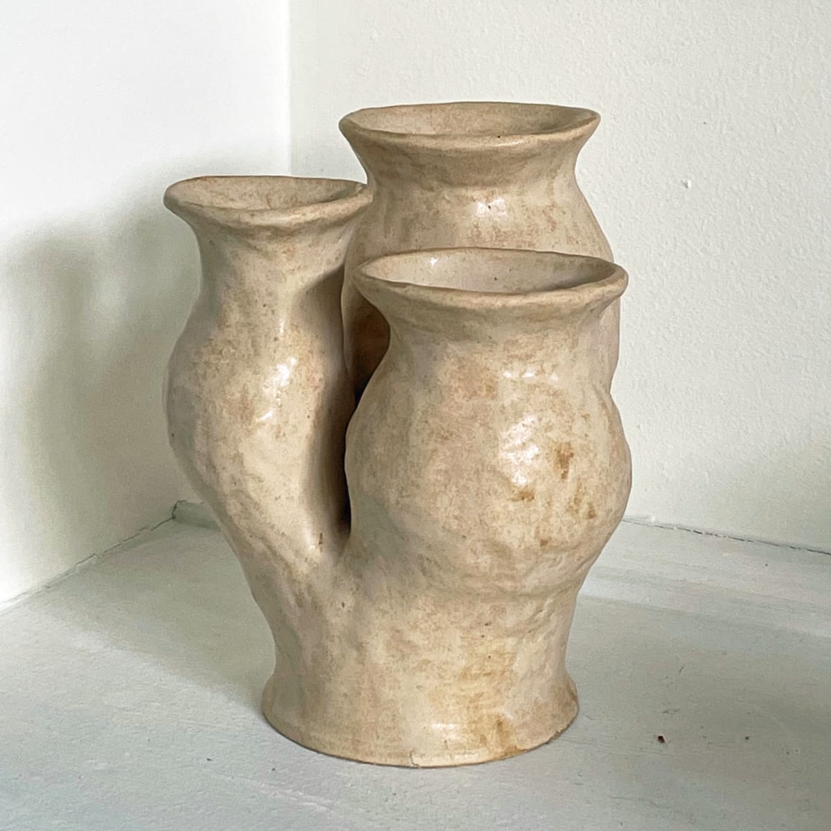 Triple Vase in Smooth Tones by Nell Eakin 