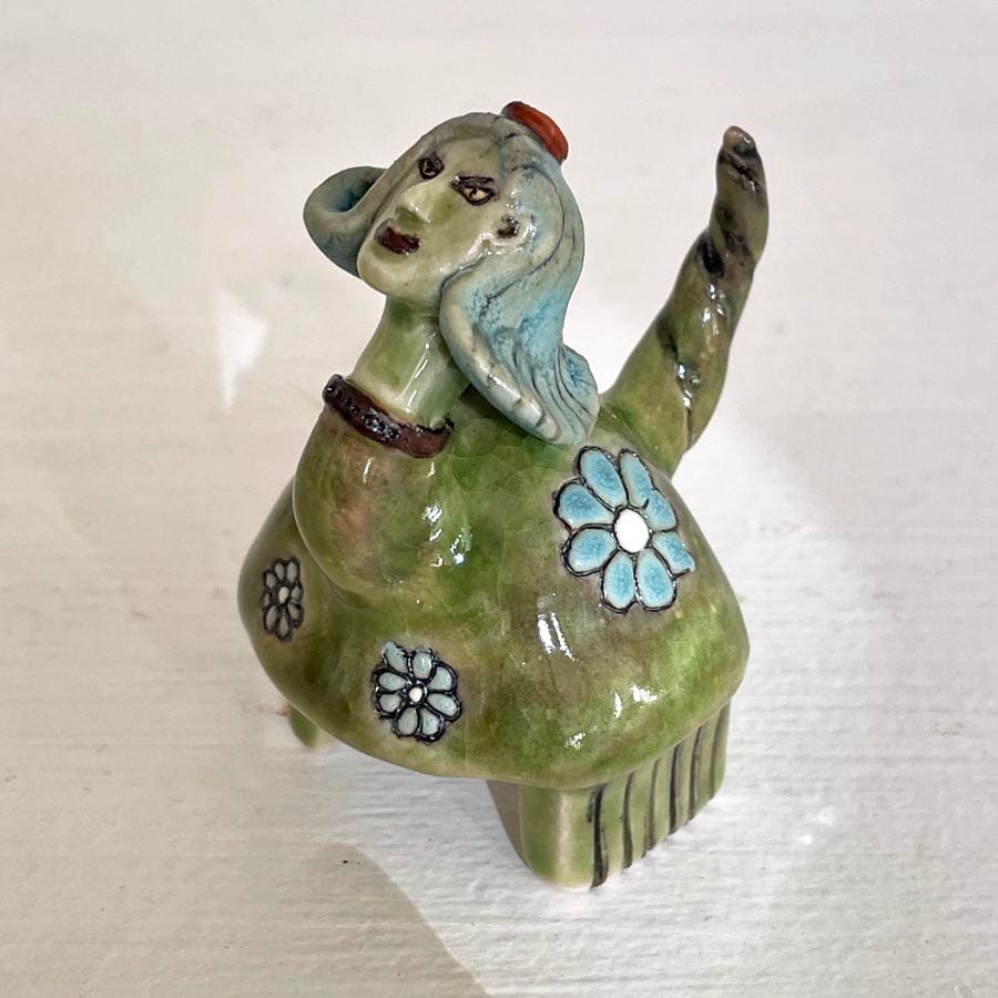 Flower Centipede teenie gal with hat by Nell Eakin 