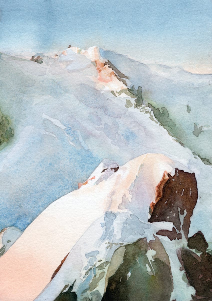 Sunrise on Arête des Cosmiques by Anna Canfield 