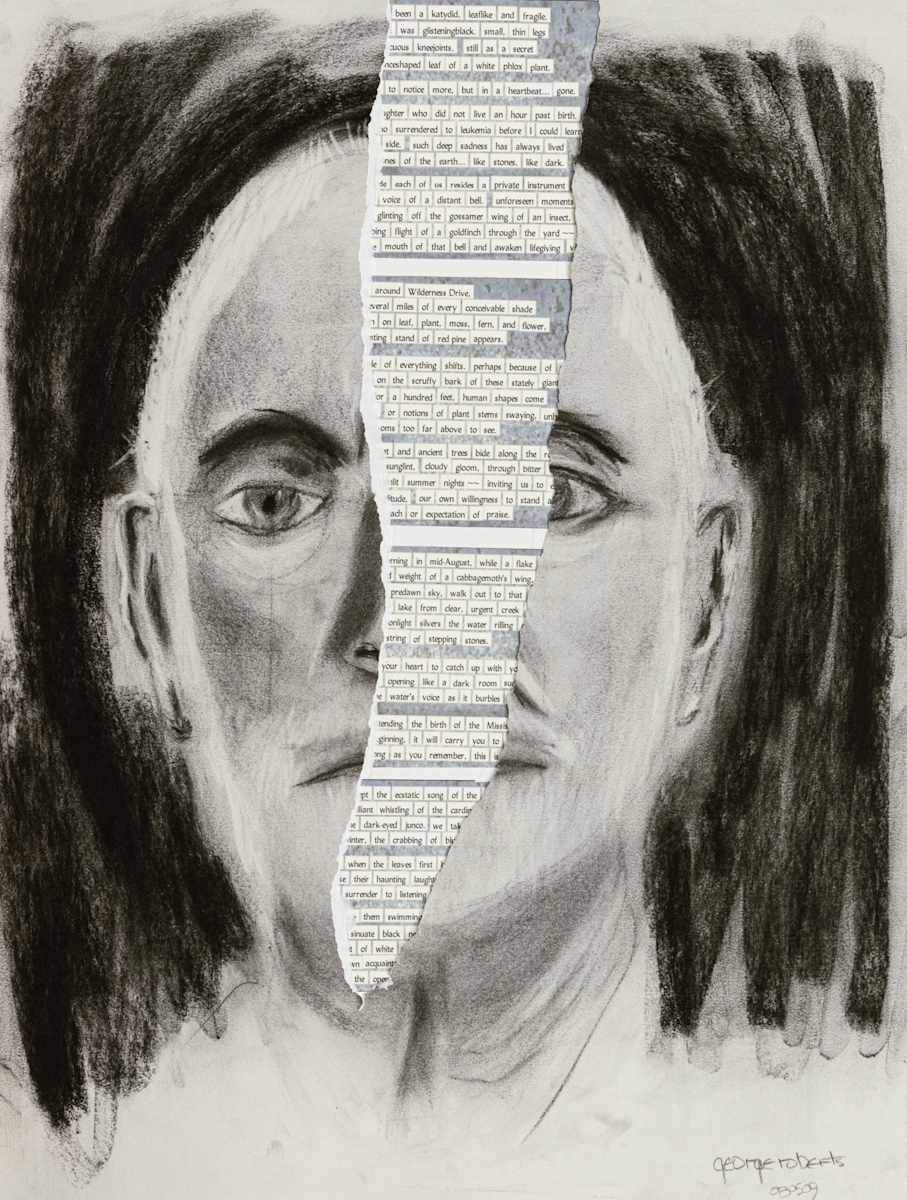 Macular Degeneration Series: Self portrait with magnetic poetry by George Roberts 