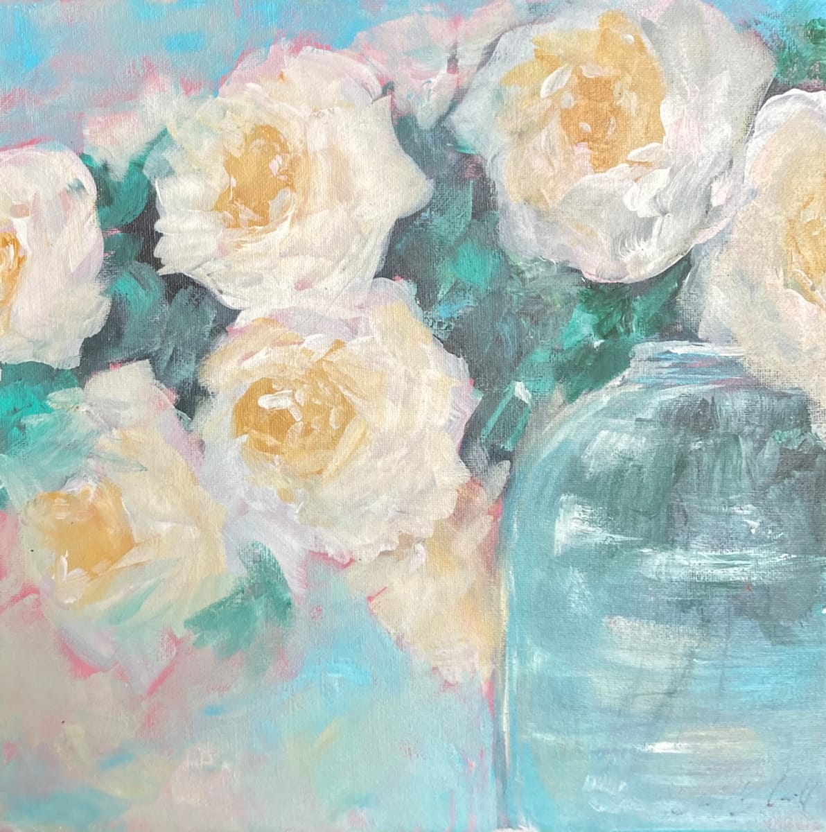 Roses in Mason Jar by Amy B. Carroll  Image: Roses in Mason Jar 
