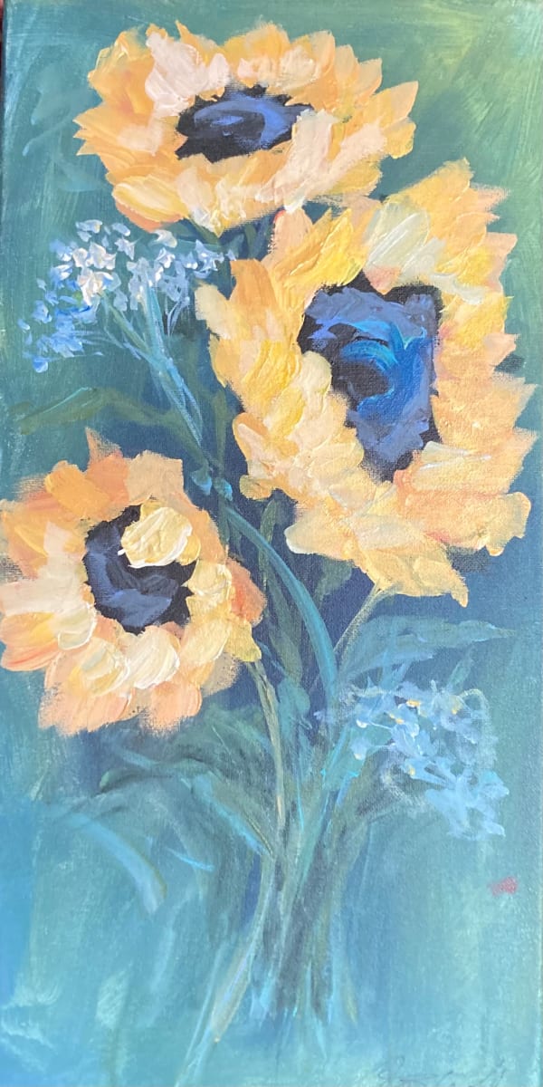 Sunflowers in Dark Green by Amy B. Carroll 