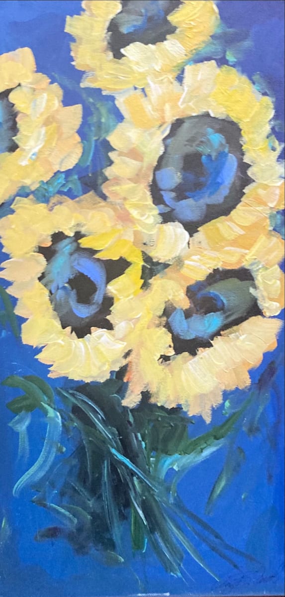 Sunflowers in Blue by Amy B. Carroll  Image: Love all the blues.  I have never met a blue that I didn't like and this sunflower feels like it has them all! 