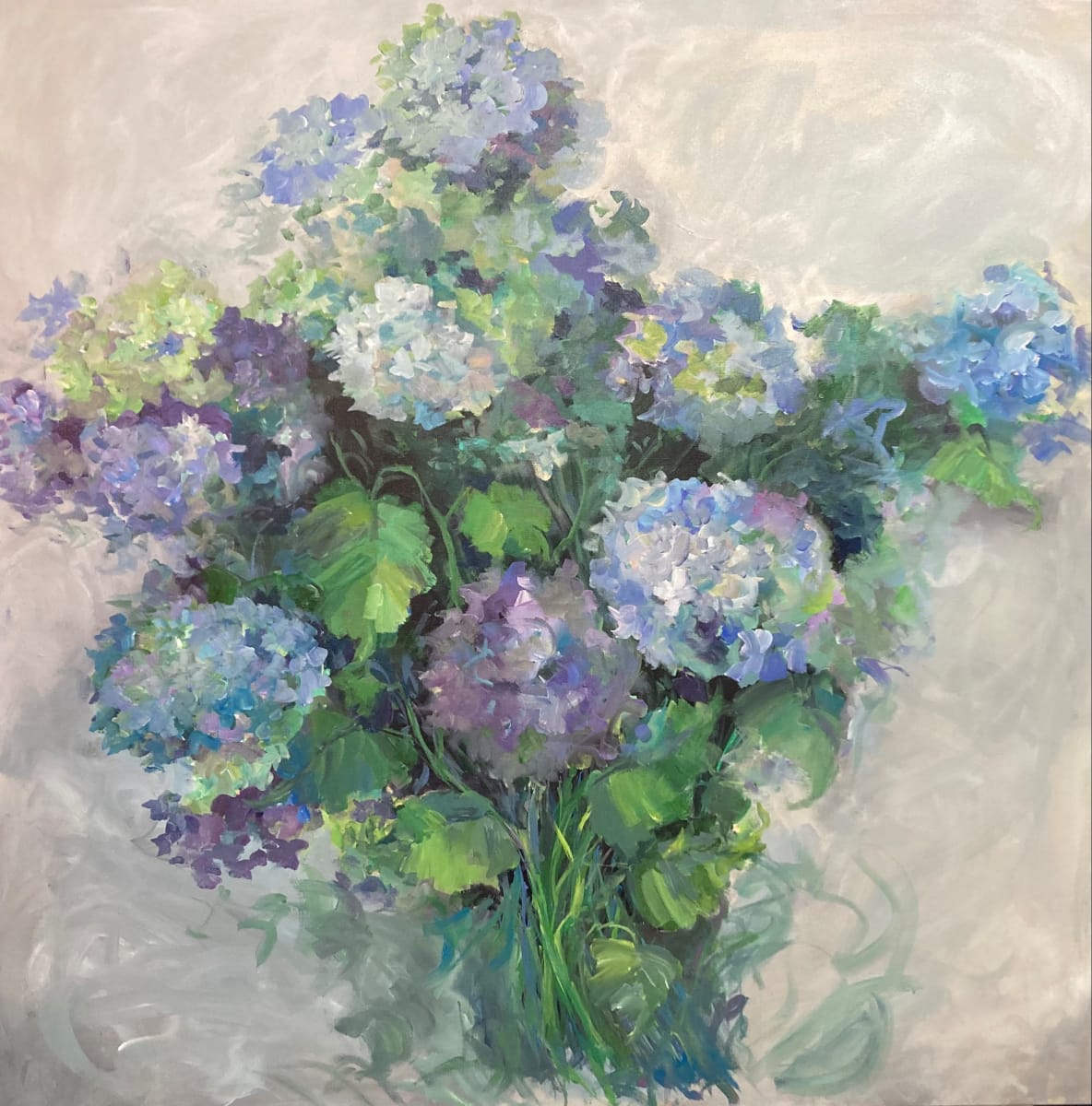 Endless Summer by Amy B. Carroll  Image: Those blue-green purple flowers that I just can't resist!   I don't know how many times i have planted them, but i just keep hoping the ones I plant end up looking like the ones I paint......