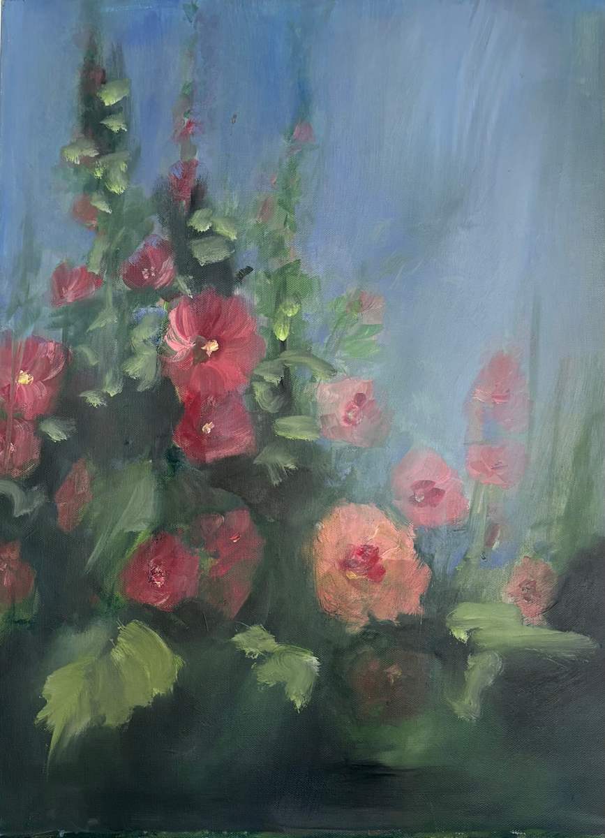 Hollyhock Evening by Amy B. Carroll, Image 1.