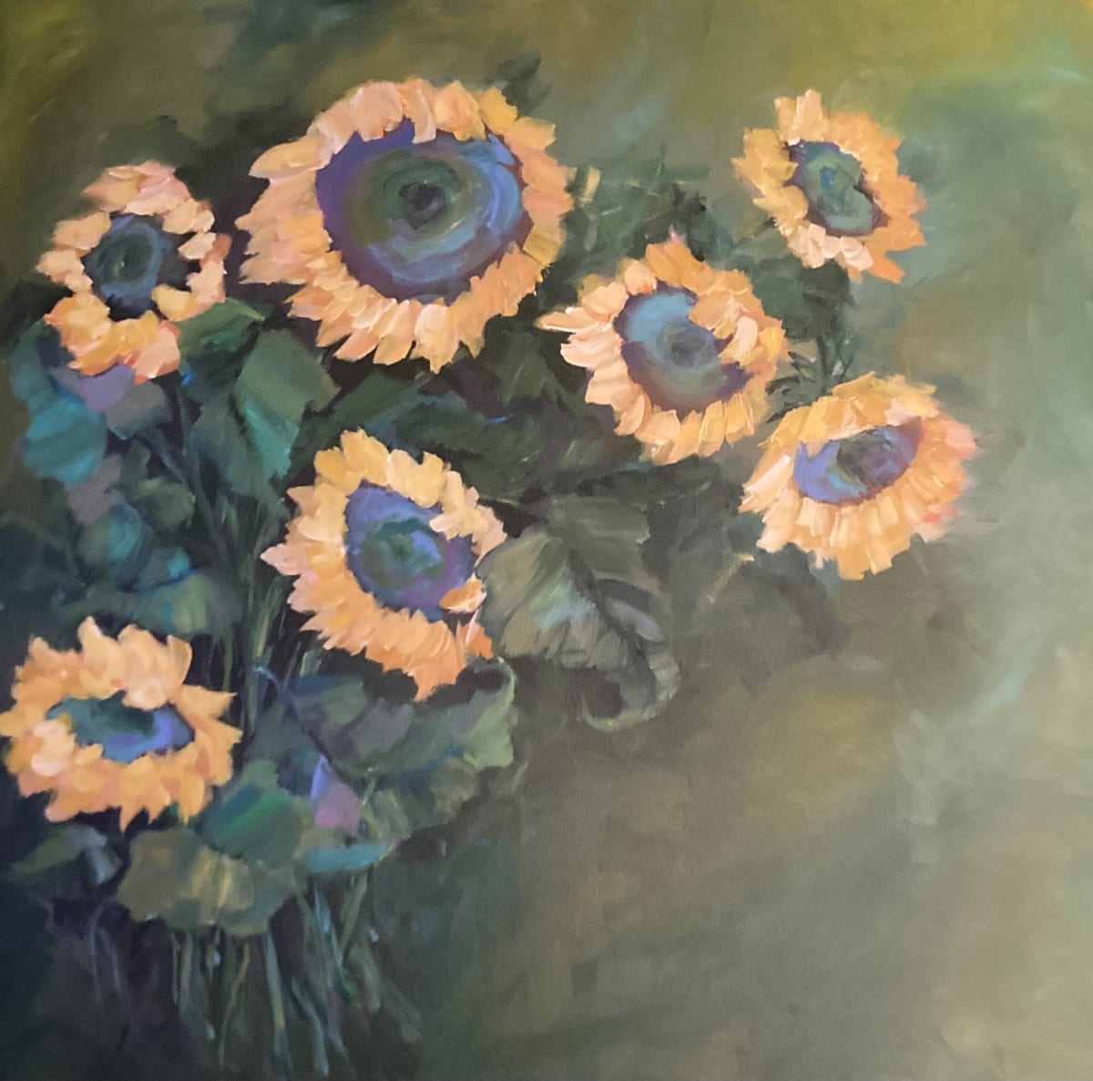 Green Velvet Sunflowers by Amy B. Carroll 