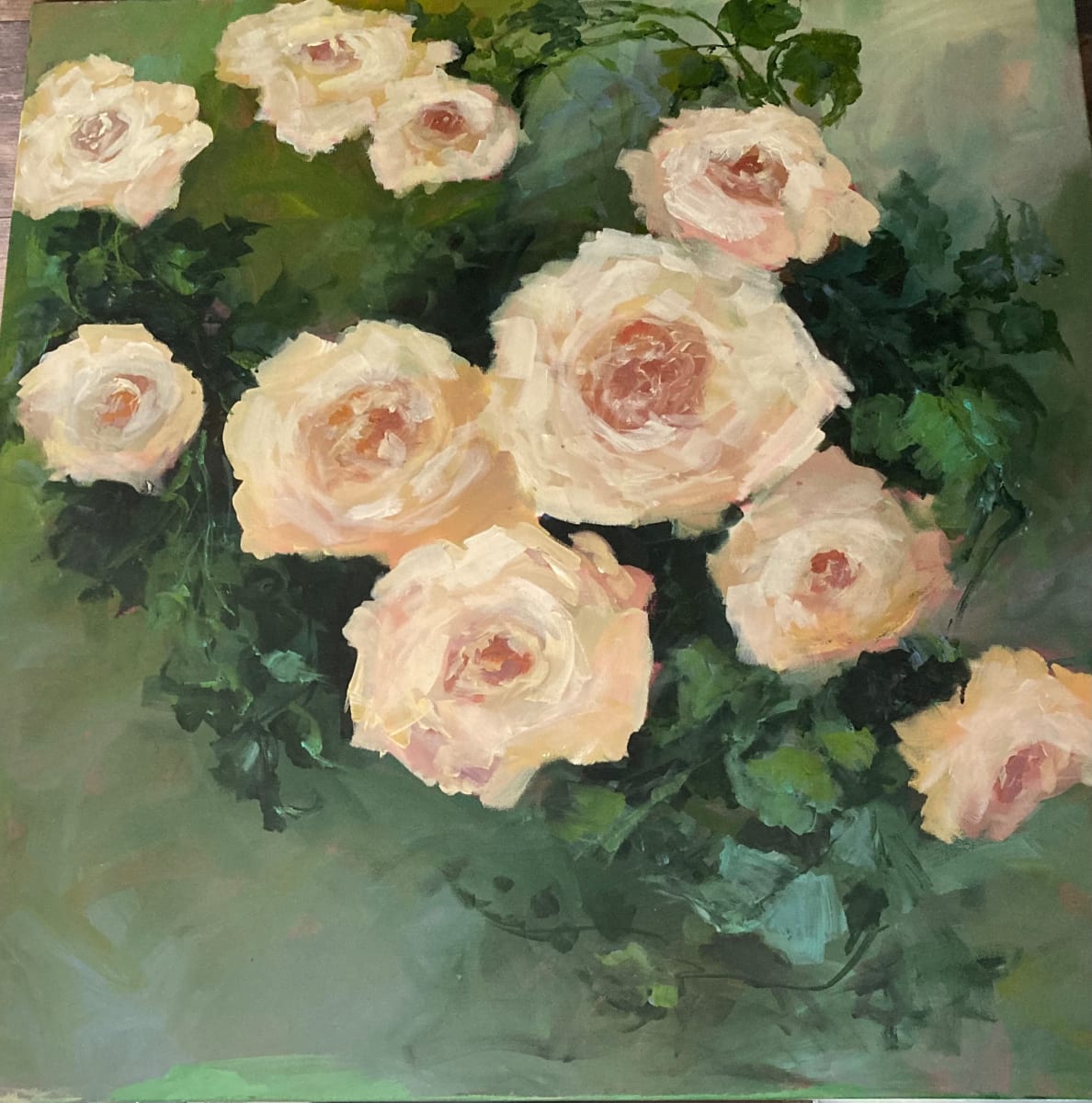 Beautiful Climbers by Amy B. Carroll  Image: Painted from beautiful climbing roses on the fence in a neighbors yard. 