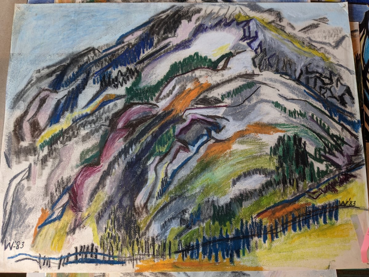 Untitled or unknown title, described as mountain with ridges in colors by Esther Webster 