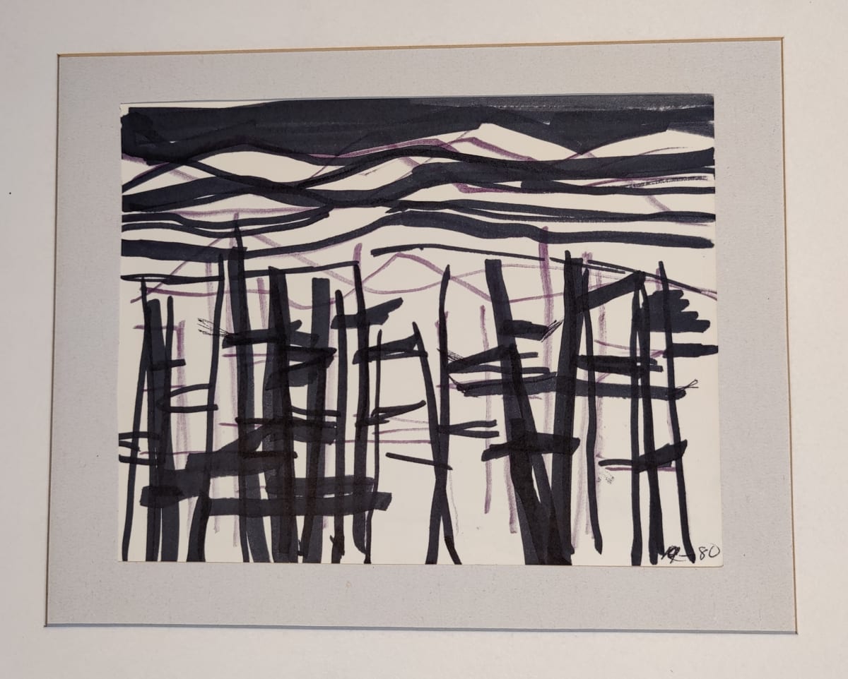 Untitled or unknown title, described as Black and white abstract landscape by Esther Webster 