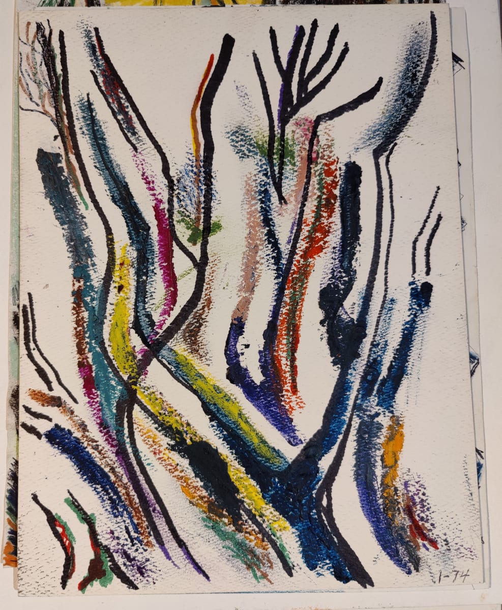 Untitled or unknown title, described as Colorful tree branches by Esther Webster 