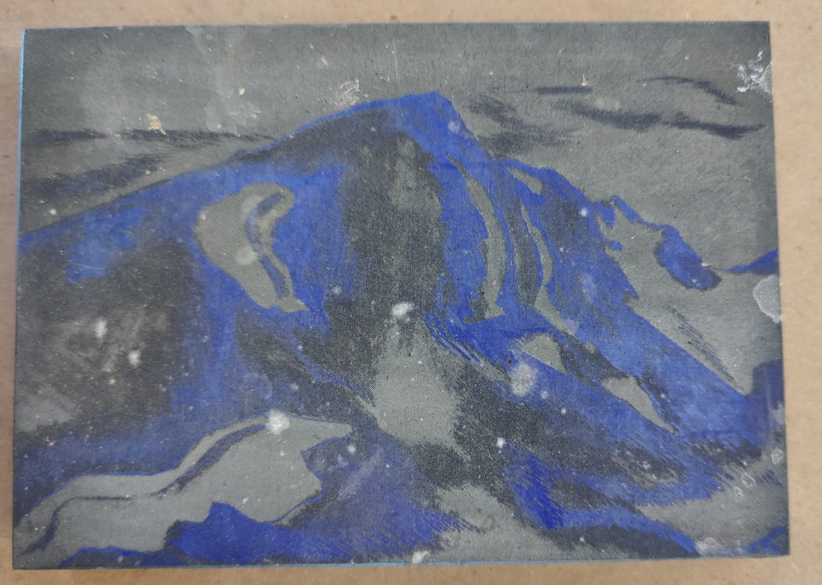 Unfinished Linocut Block by Esther Webster, Image 6.