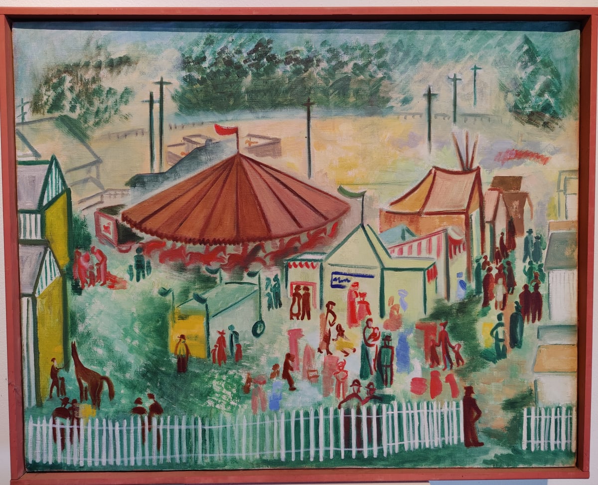 Untitled or Unknown Title, described as fair with carousel by Esther Webster, Image 1.