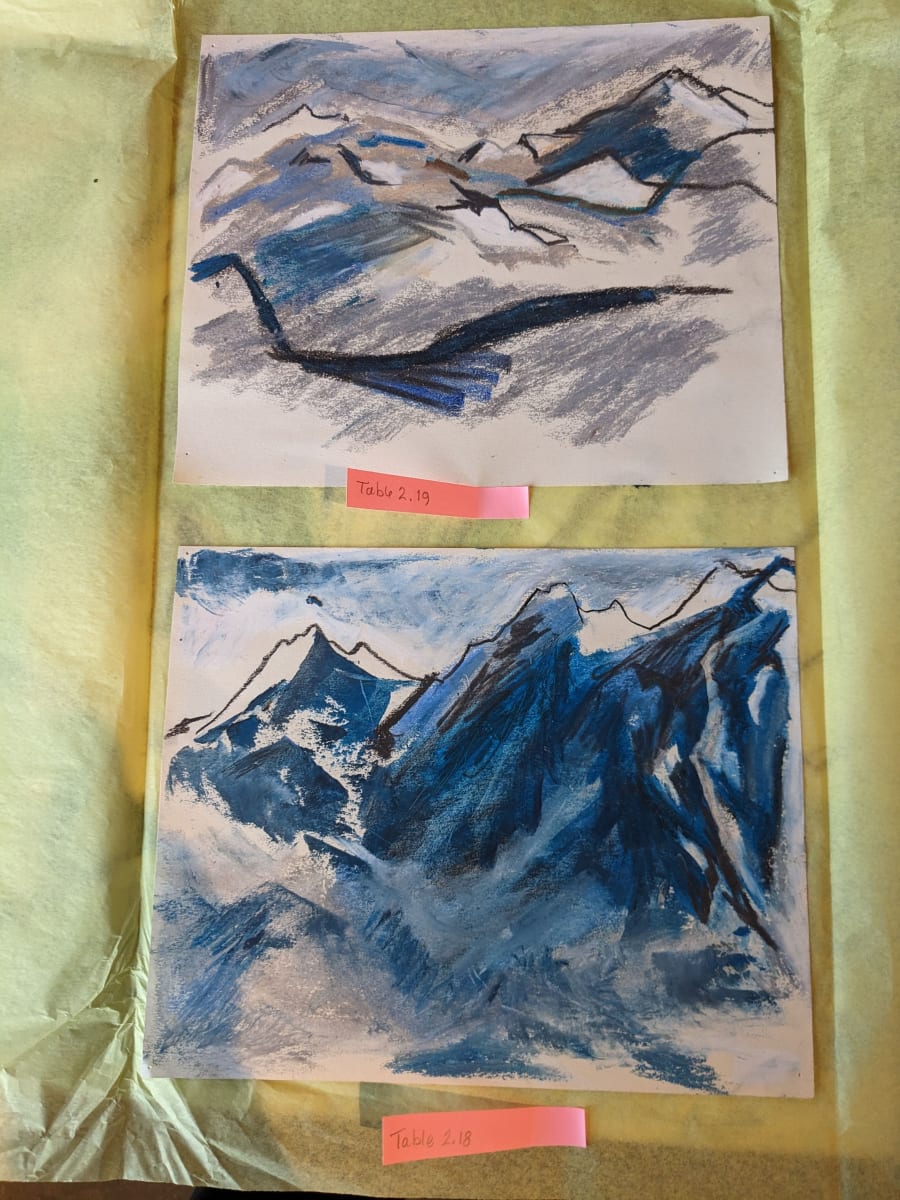 White and blue mountains by Esther Webster 