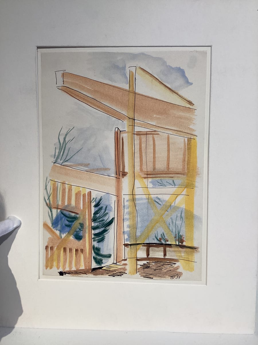Untitled or unknown title, described as house under construction by Esther Webster, Image 1.