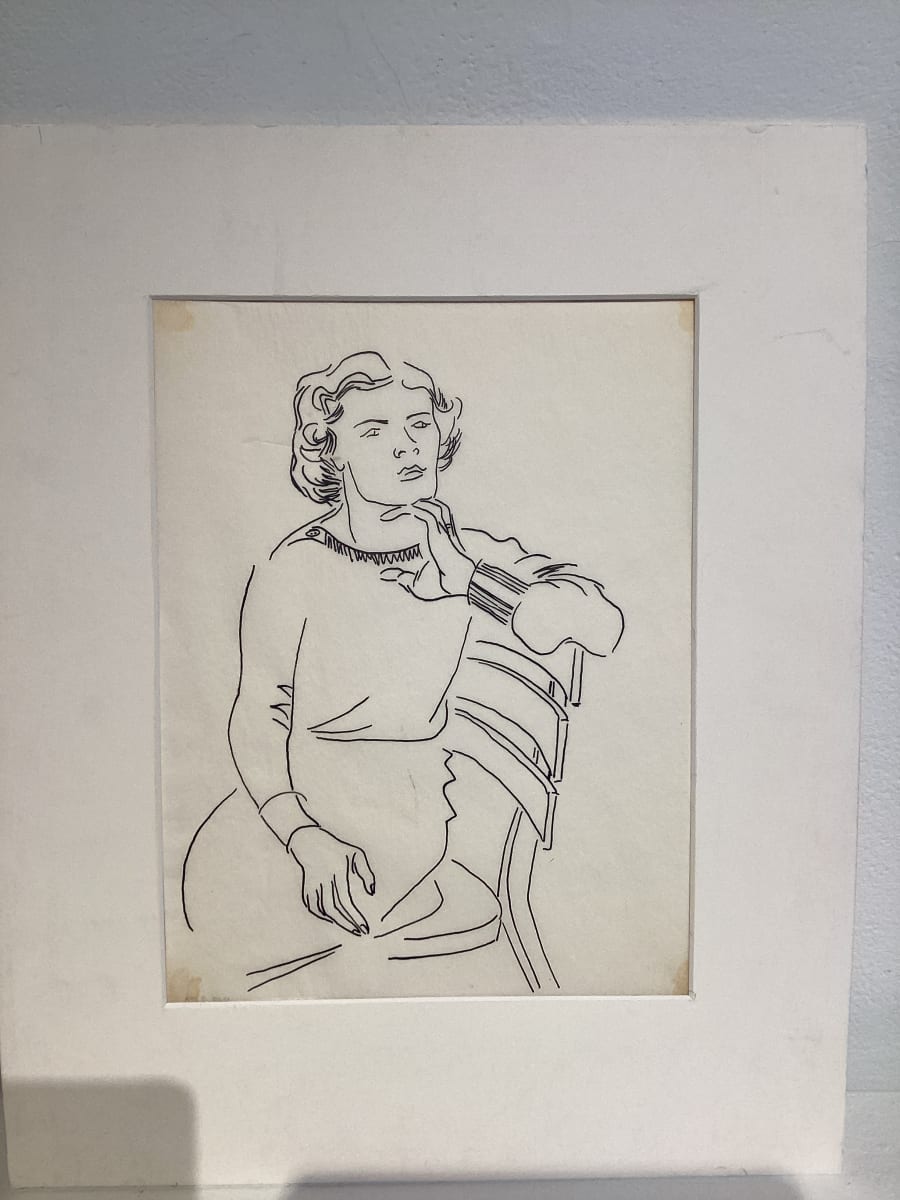 Untitled or unknown title, described a sketch of woman in chair by Esther Webster  Image: Portrait of woman