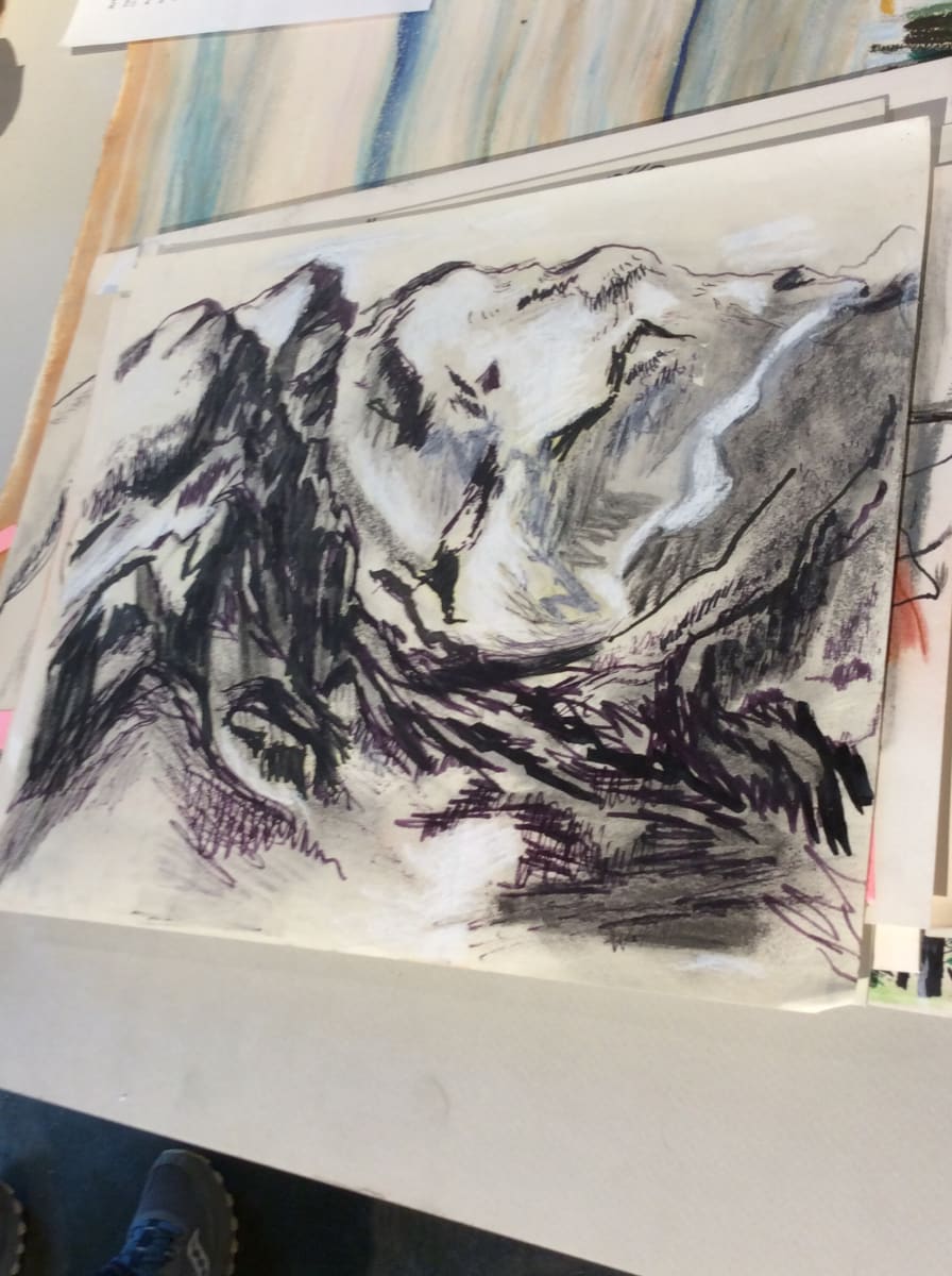 Untitled or Unknown Title, described as white and black mountains by Esther Webster  Image:  Mountains 