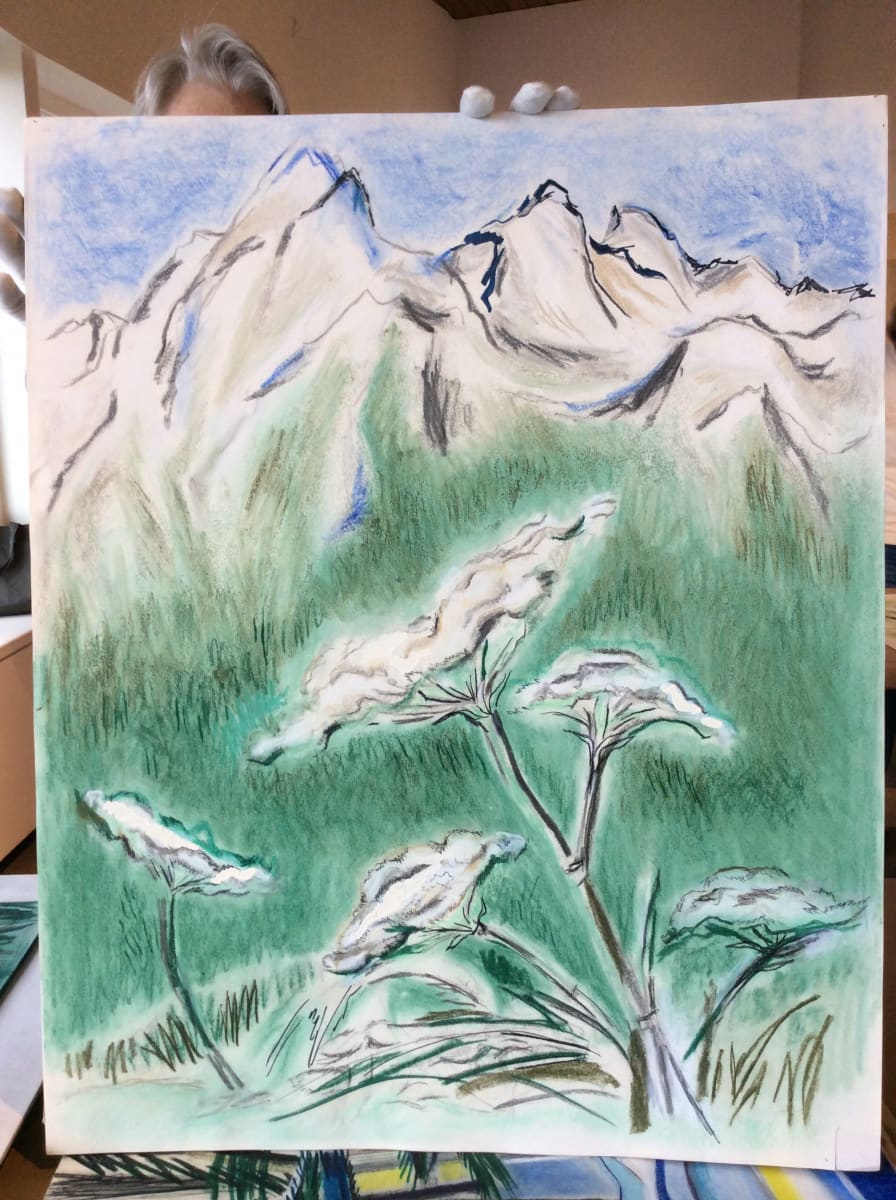 Cow Parsnips with Mountain, Image 1.