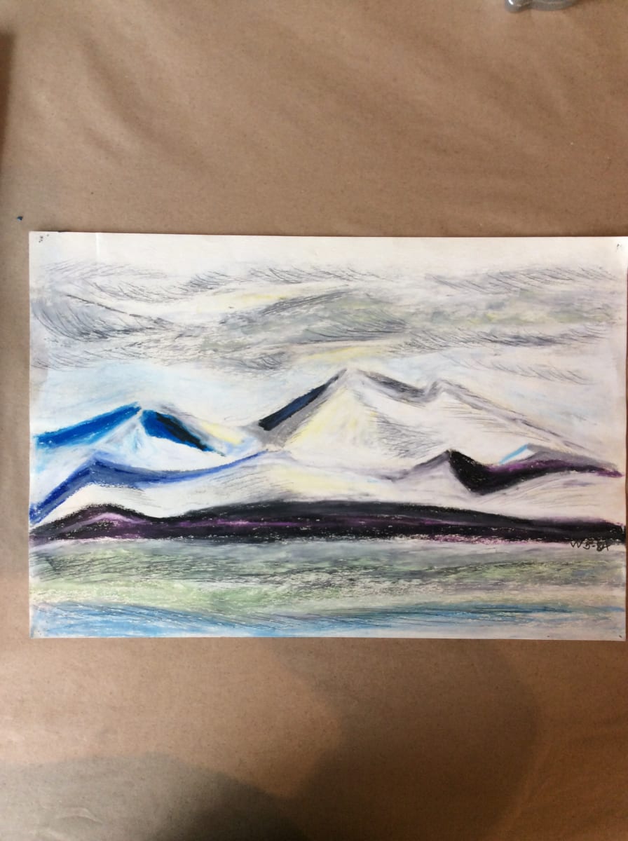 Untitled or unknown title, described as Mountains and sky by Esther Webster 