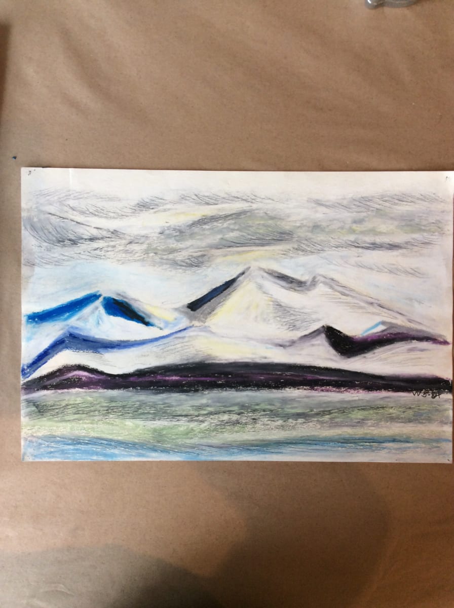 Untitled or unknown title, described as Mountains and sky by Esther Webster, Image 1.