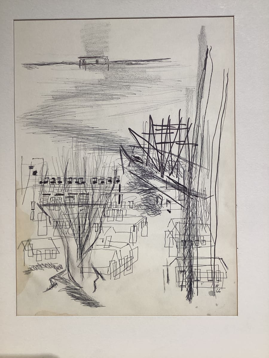 Untitled or unknown title, described as sketch of town by Esther Webster 