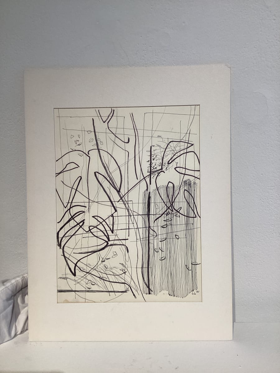 Untitled or unknown title, described as abstract with leaves by Esther Webster  Image: Abstract with philodendron 