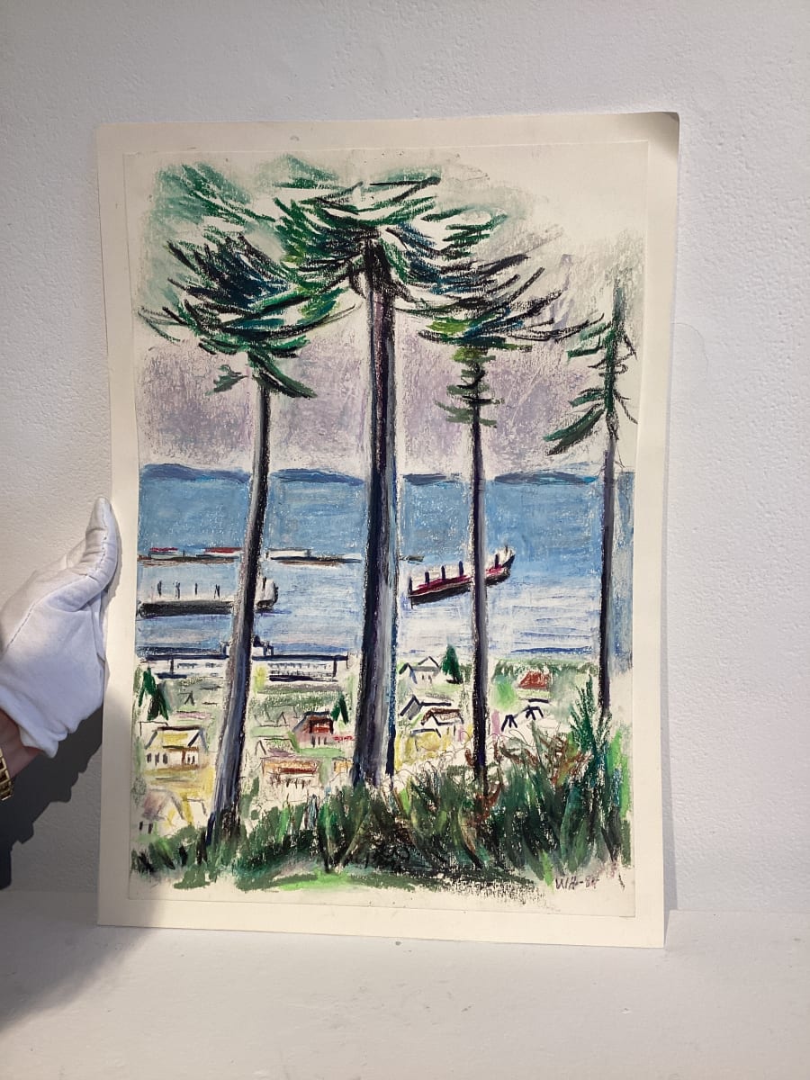 Untitled or unknown title, described as view from beaver hill by Esther Webster  Image: Port Angeles harbor  view