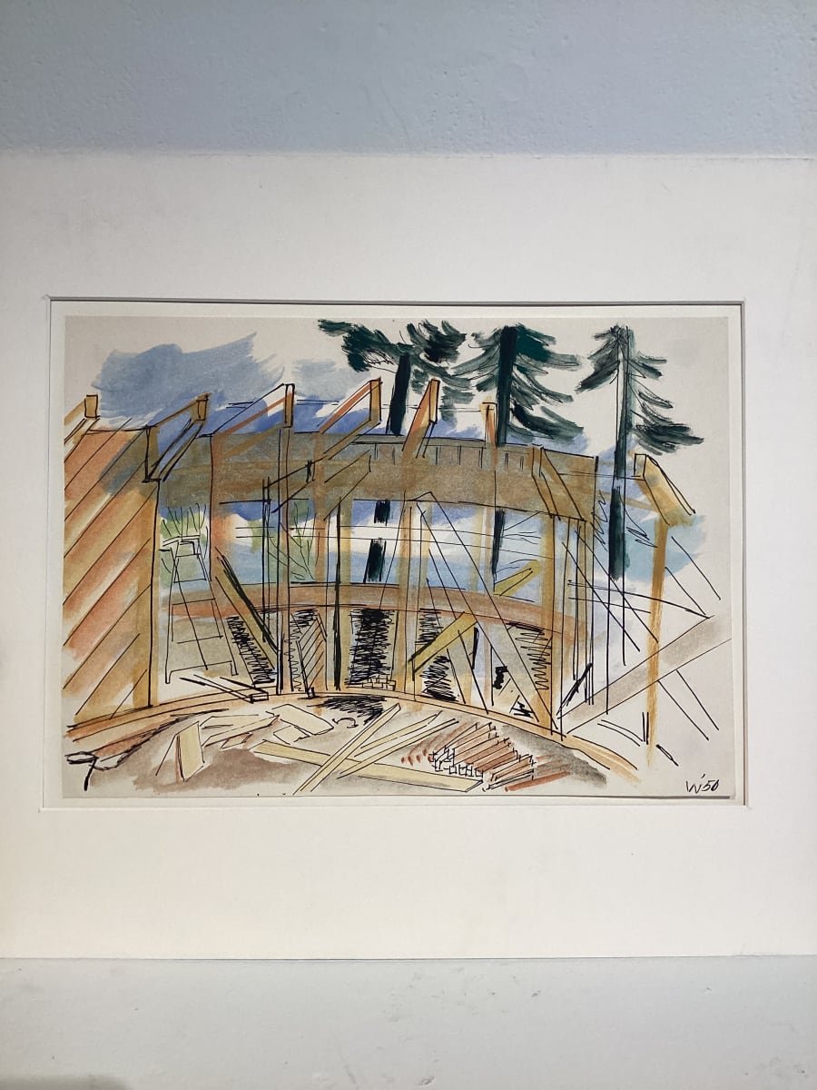 Untitled or unknown title, described as Beaver Hill Home under construction by Esther Webster 