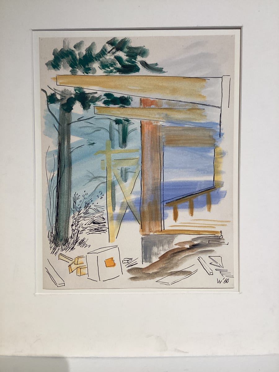 Untitled or unknown title, described as Beaver Hill Home under construction by Esther Webster 