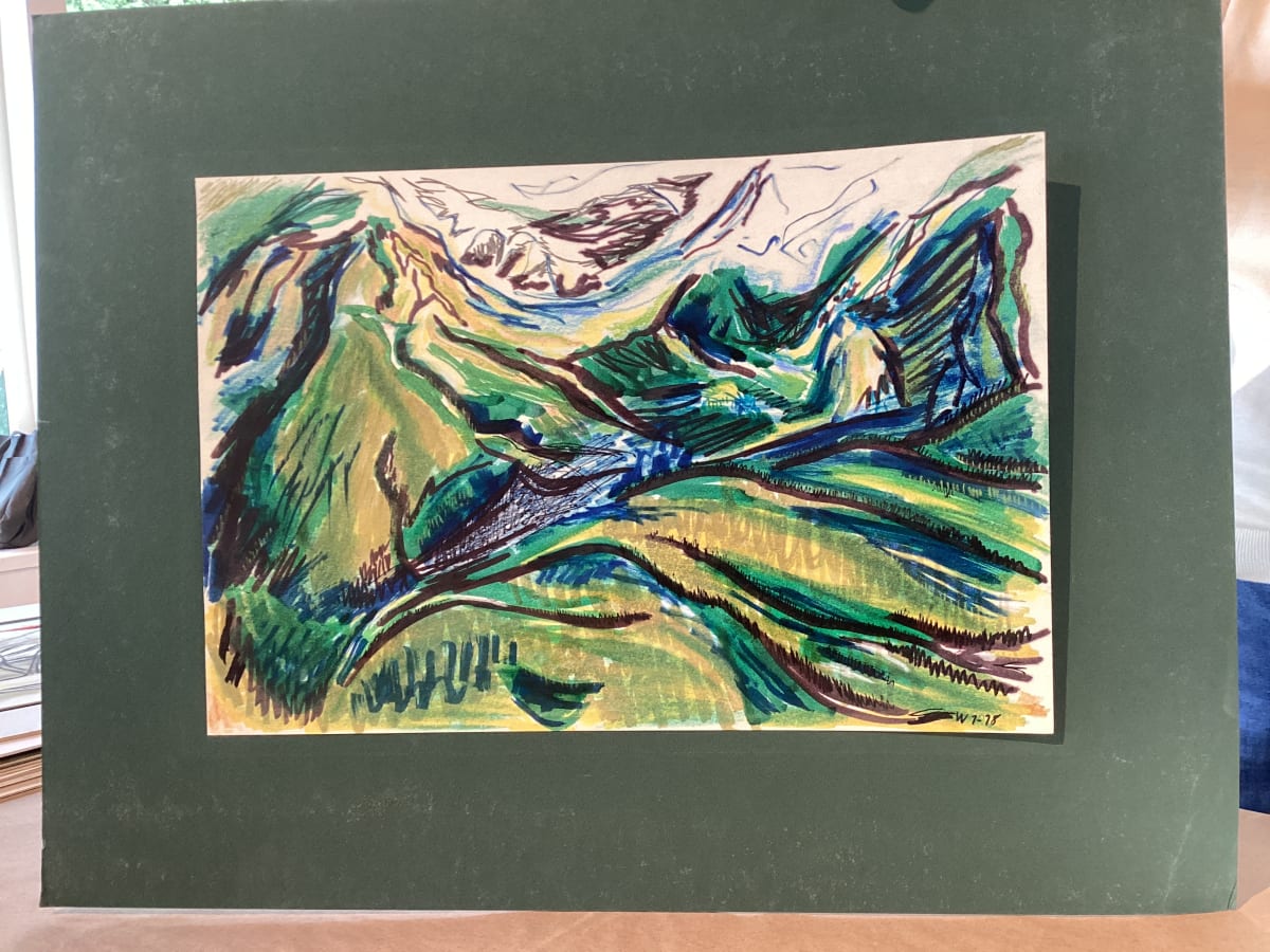 Untitled or unknown title described as ink Mountains by Esther Webster, Image 1.