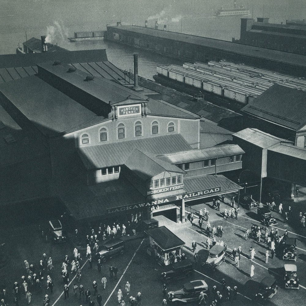 Hoboken Ferry Terminal 1935 by Berenice Abbott  Image: Detail