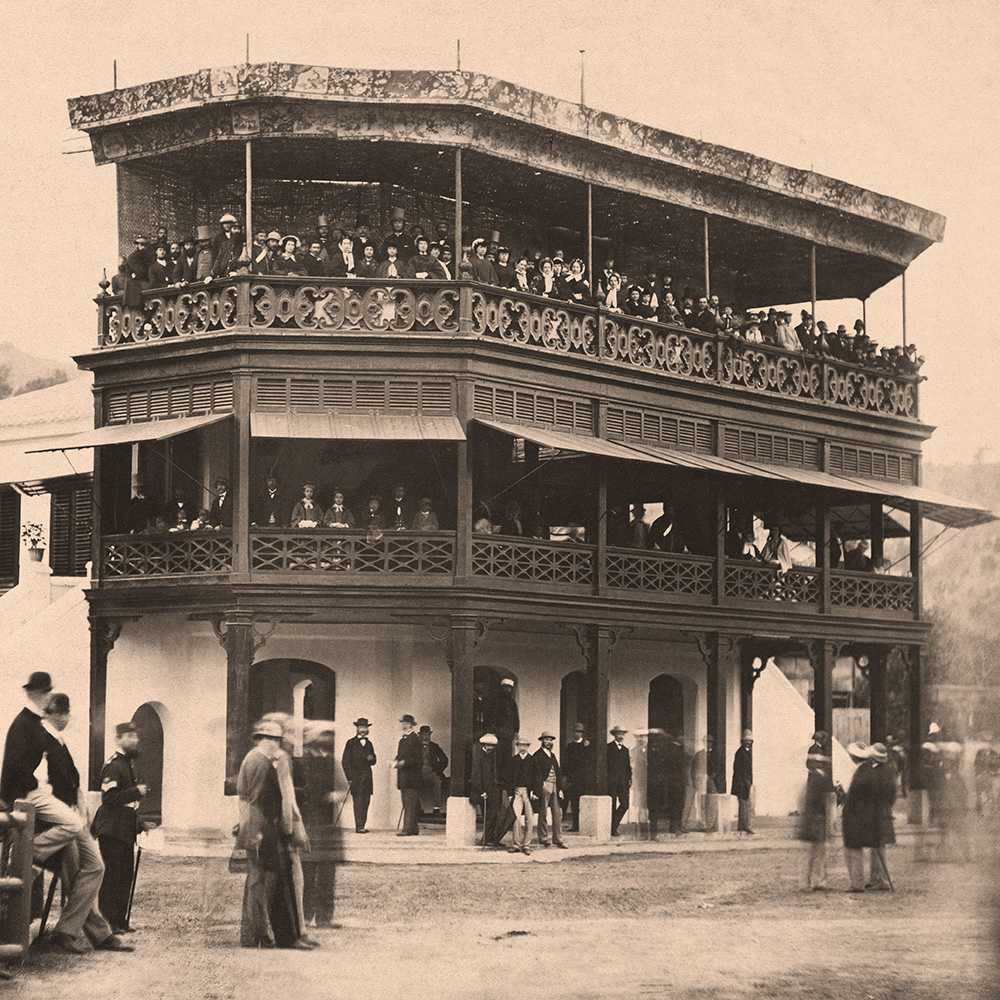 Happy Valley Grandstand 1869 by Felice Beato, Image 3.