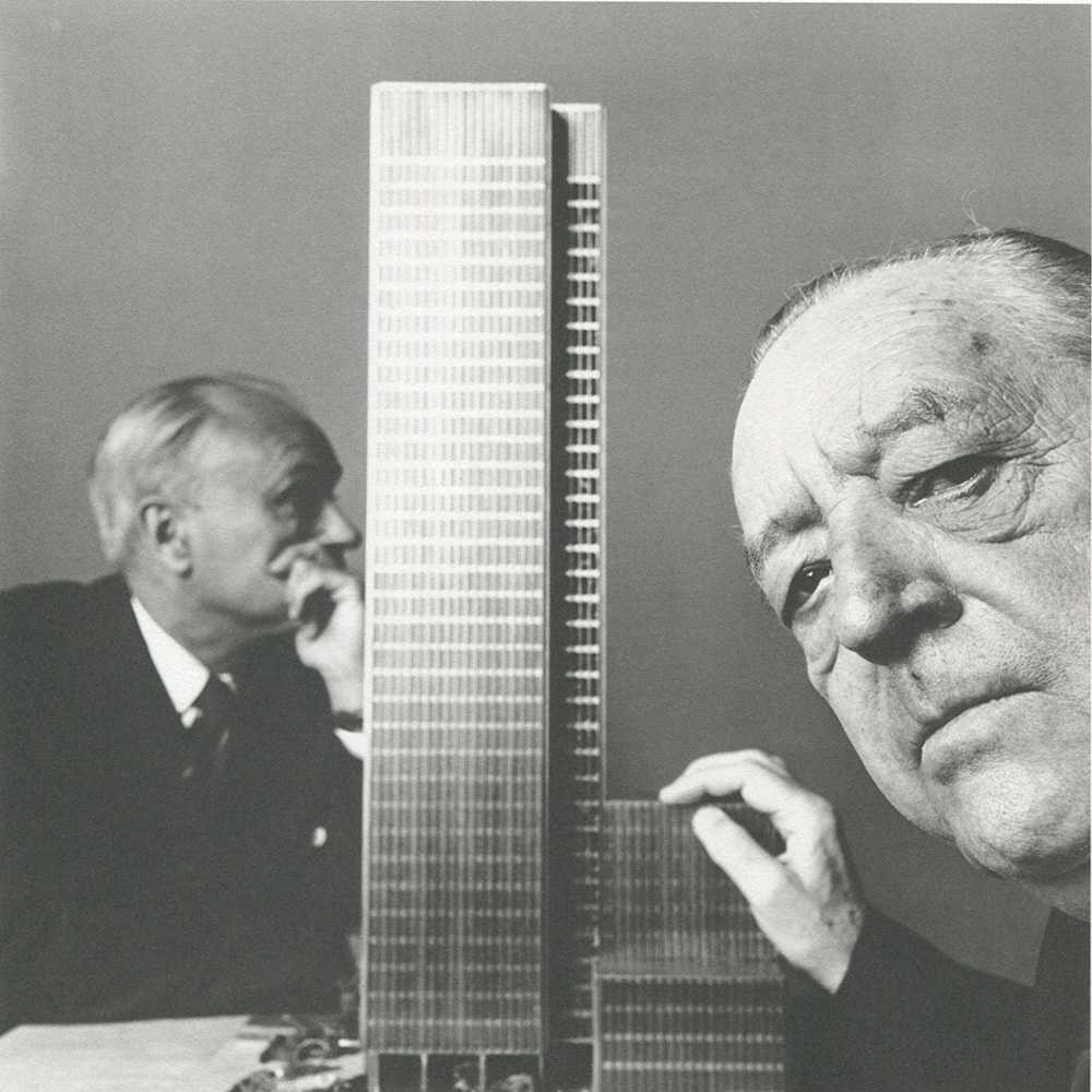 Mies and Johnson 1955 by Irving Penn 