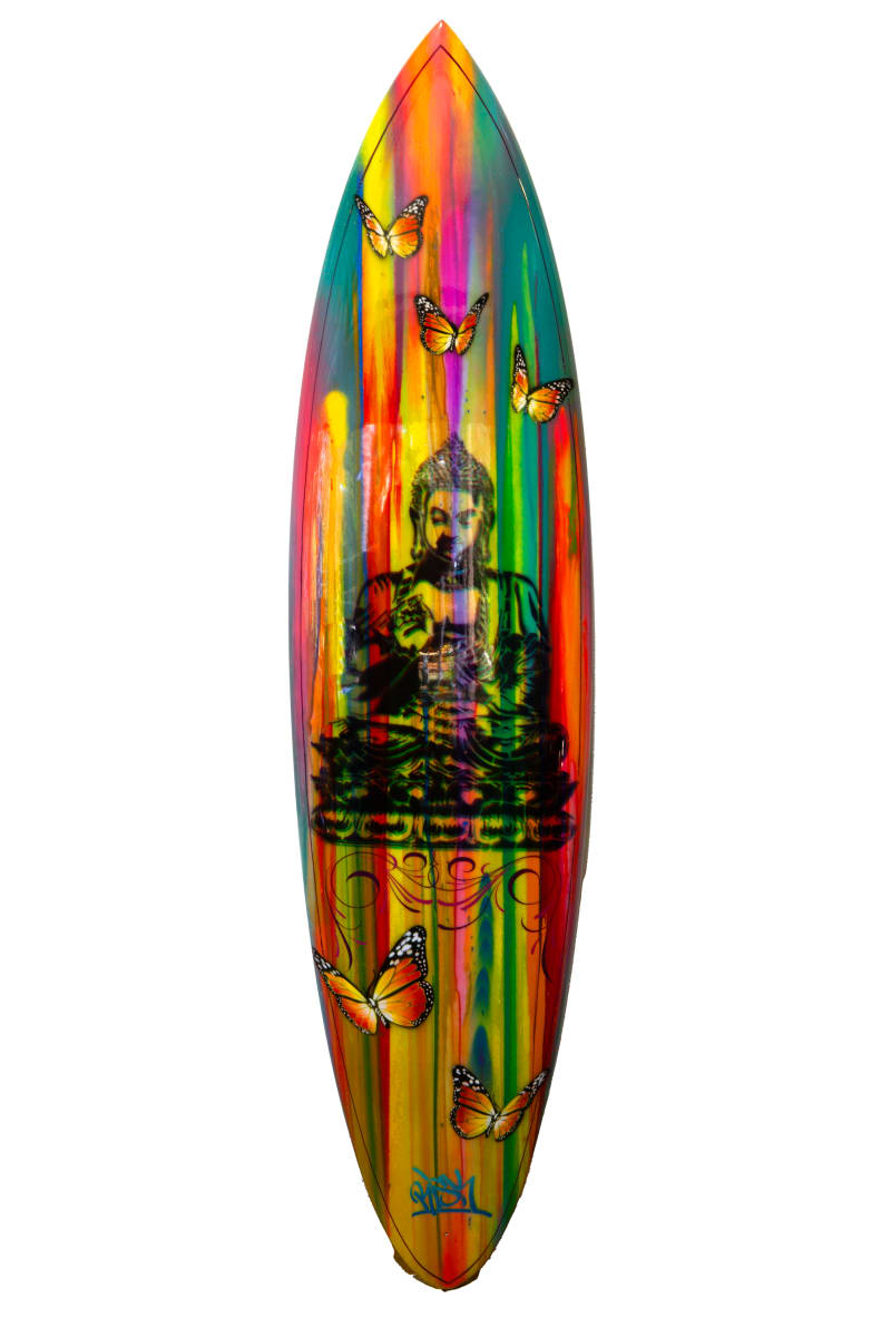 Peaceful Buddha Surfboard by RISK  Image: bottom 